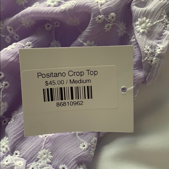 Lilac Flower Embroided Crop Top - Picture 3 of 3